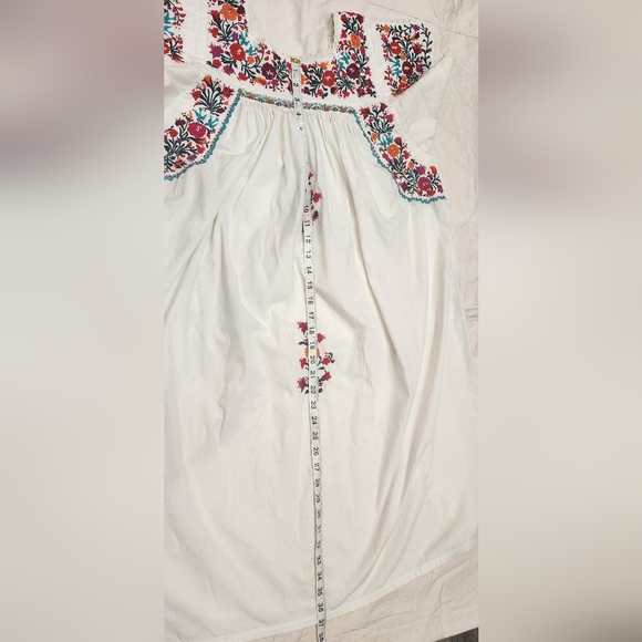 Vintage Oaxacan Embroidered Caftan Dress Size S - Picture 4 of 9